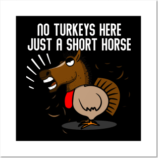 Turkey Disguise Horse Funny Thanksgiving Novelty Posters and Art